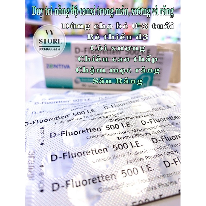 Vitamin D-Fluoretten 500IE dạng viên Đức hộp 90 viên thumbnail