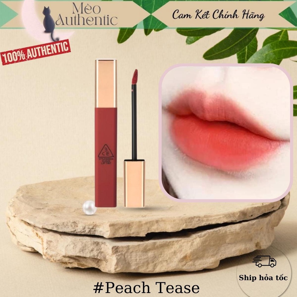 Son kem 3CE Cloud lip tint PEACH TEA - tông cam san hô