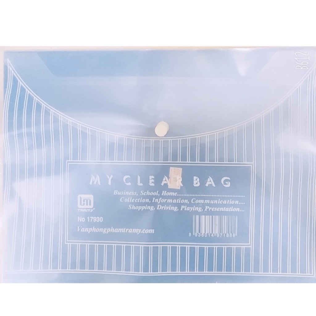 Túi clear bag/ khuy bấm/ đựng tại liệu  khổ A4 Trà My