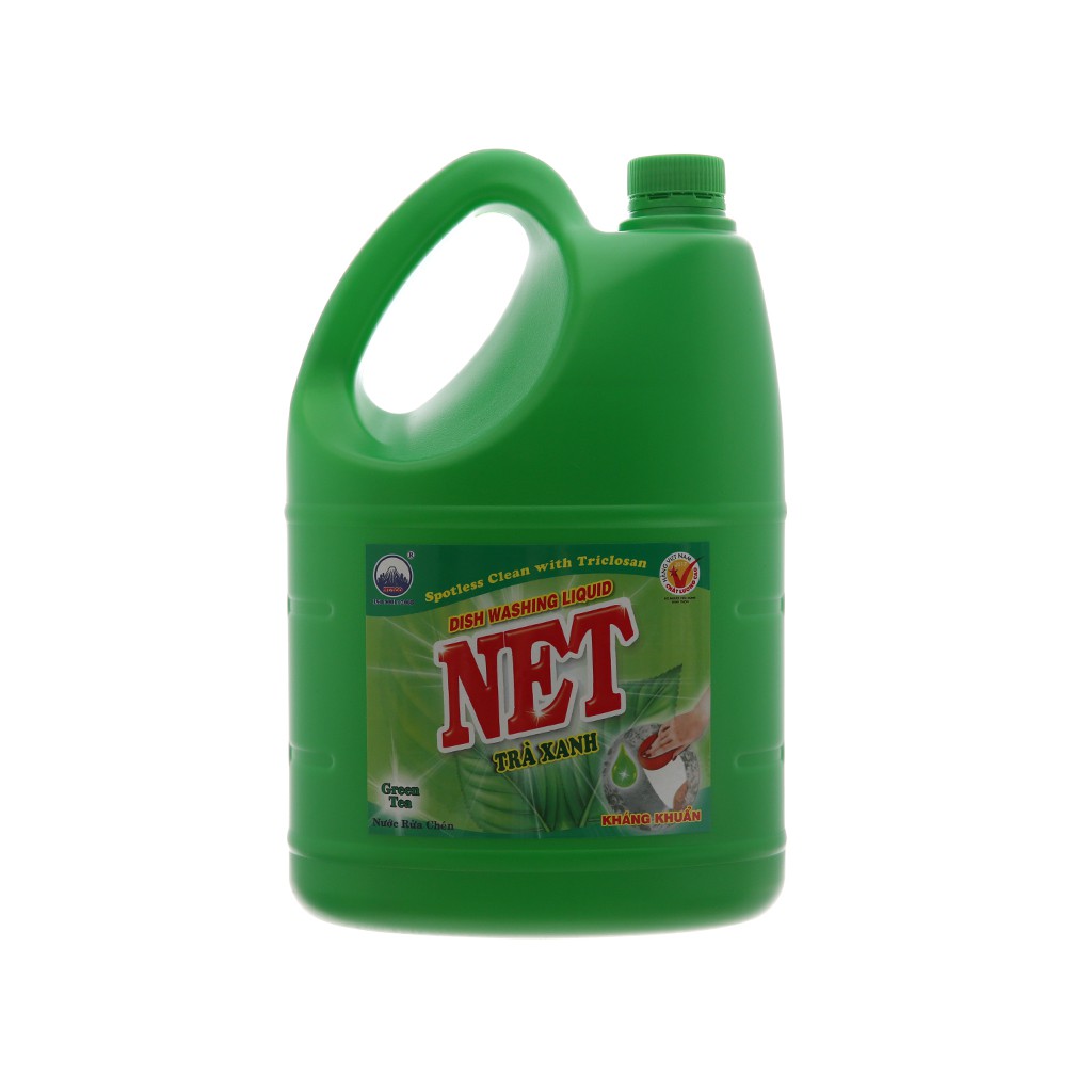 Nước Rửa Chén NET Đậm Đặc Trà Xanh Kháng Khuẩn 4KG