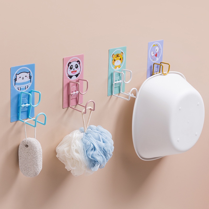Móc Treo Đồ Dán Tường Tự Dính Thiết Kế Hoạt Hình Dễ Thương Đa Năng Tiện Dụng