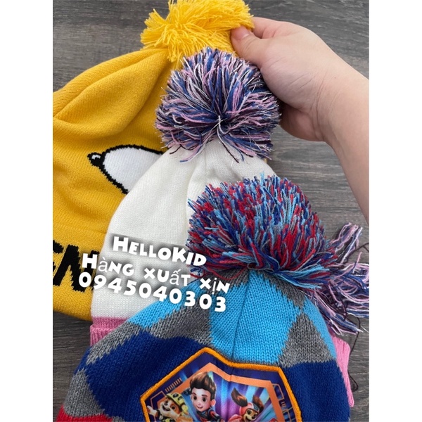 Mũ len chỏm lông hình ngộ nghĩnh cho bé