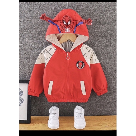 Áo Gió 2Lớp Cho Bé Nam Nữ In Hình Siêu Nhân Ngộ Nghĩnh chất liệu gió chống nước nhẹ tránh gió hiệu quả