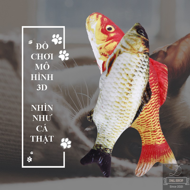 ĐỒ CHƠI GIẢM STRESS CHO THÚ CƯNG, MÔ HÌNH CÁ 3D