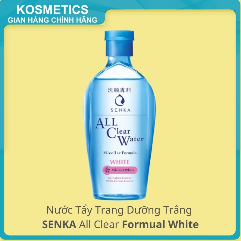 Nước Tẩy Trang SENKA Micellar Dưỡng Trắng All Clear Water Micellar Formual White 230ml