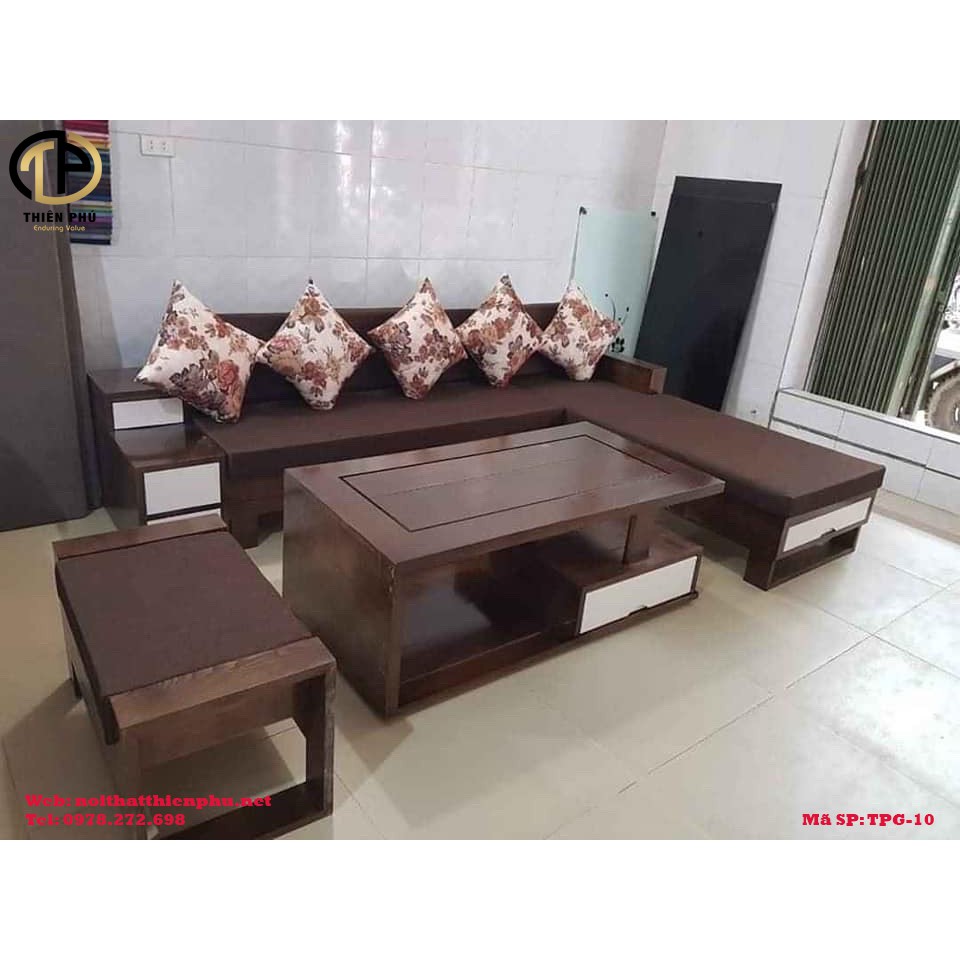 Sofa gỗ sồi cao cấp TPG - 10 - sofa phòng khách giá rẻ