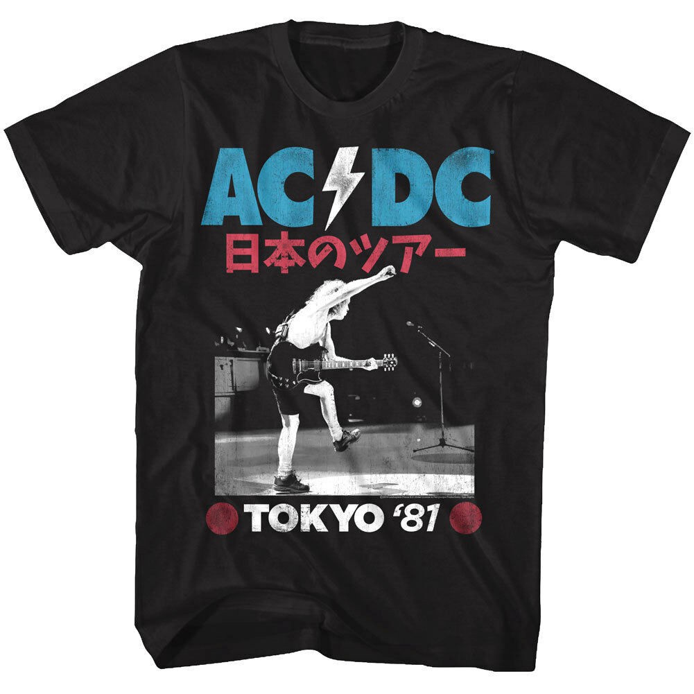 Áo Thun Nam In Hình Nhóm Nhạc Acdc Tokyo Japan Tour 1981'S Angus Metal Concert Mới
