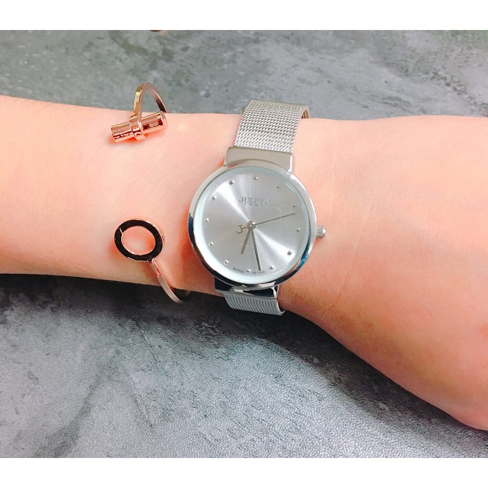 Đồng hồ nữ Julius Ja-426 dây thép bạc | Julius Official