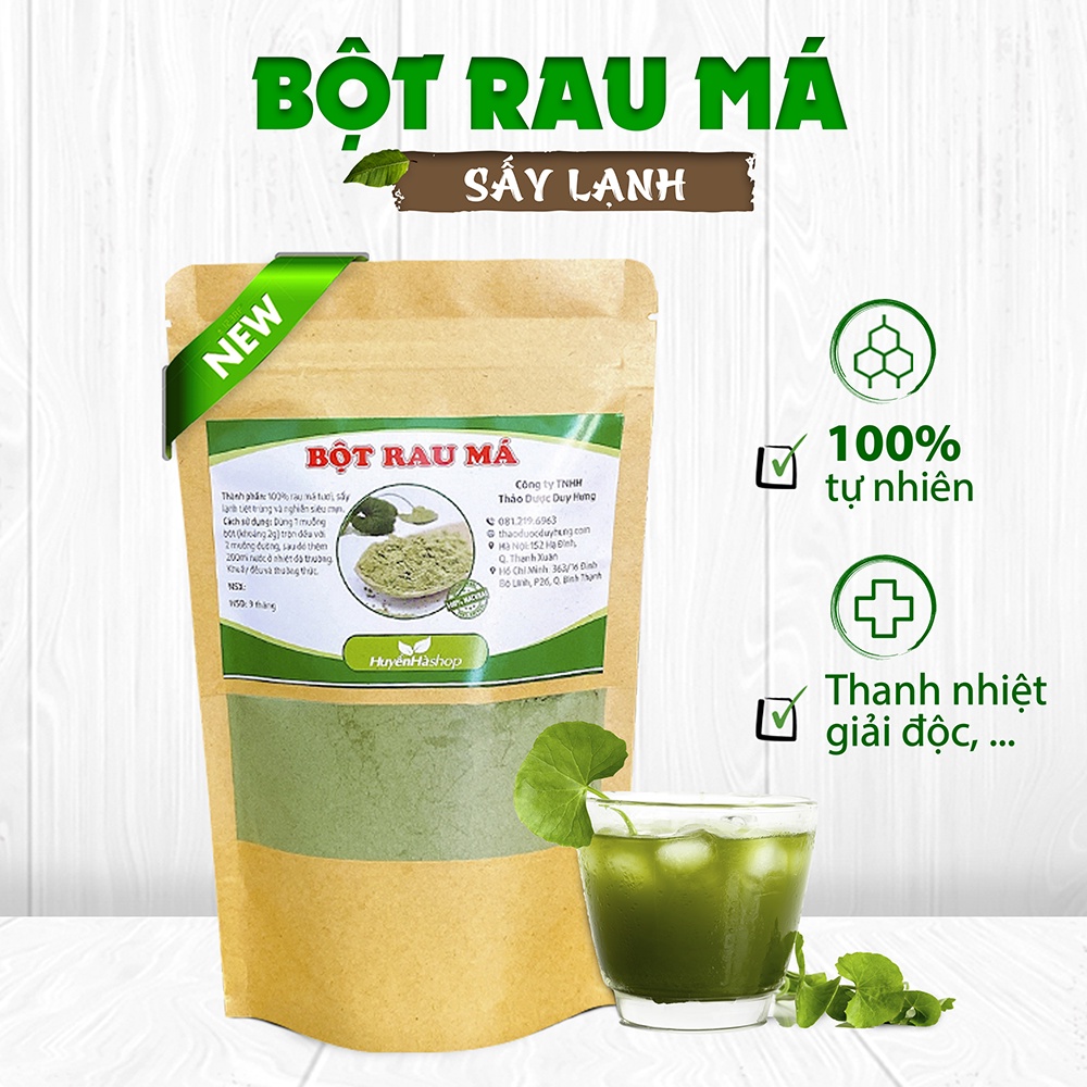 Bột rau má sấy lạnh Organic 100% - Bột siêu mịn thơm ngon dễ uống (Gói 100g) - Công ty TNHH Thảo Dược Duy Hưng