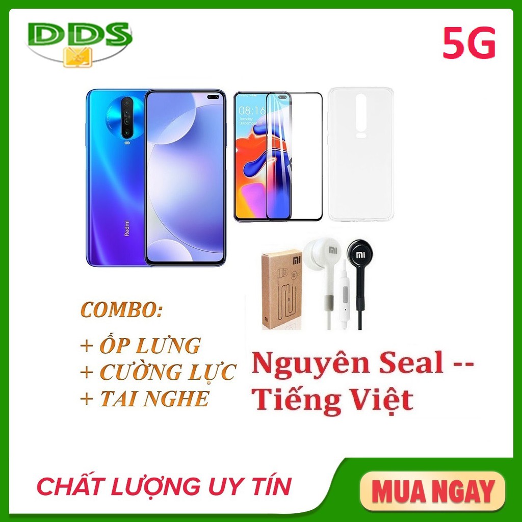 Combo điện thoại Xiaomi Redmi K30 5G ram 6GB + Tai nghe + Ốp lưng + Cường lực - Hàng nhập khẩu | BigBuy360 - bigbuy360.vn