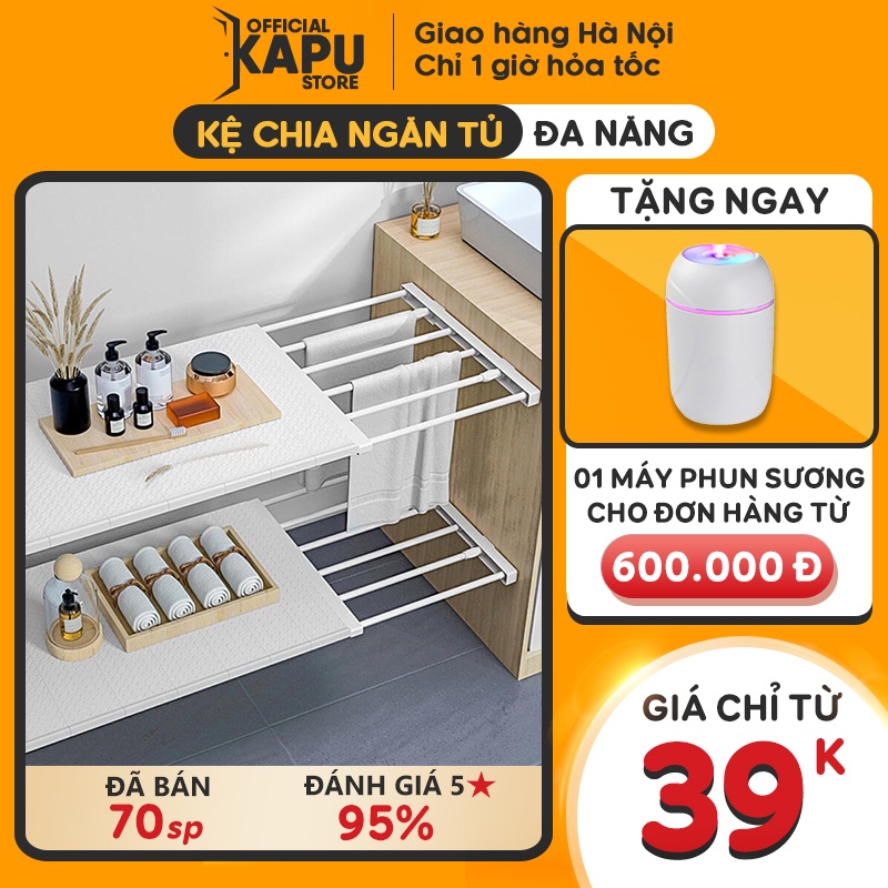 Kệ đa năng chia ngăn tủ quần áo, kệ đa năng nhiều công dụng không cần bắt vít - Phụ kiện cửa KAPU