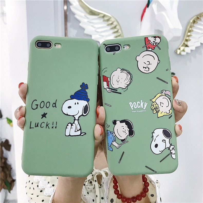 ỐP LƯNG HÌNH THỜI TRANG SNOOPY VÀ CHARLI BROWN TPU CHẤT DÀY ĐẸP - ỐP IPHONE DẺO