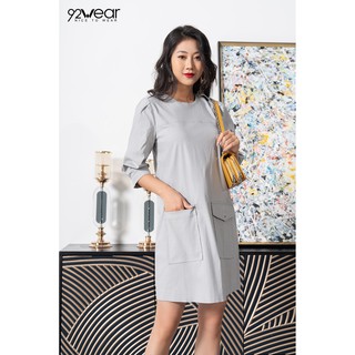 Đầm suông dài tay lỡ có túi ốp DXW0675 - 92wear