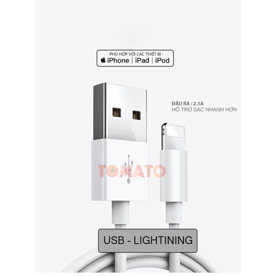 Dây Sạc Iphone - Cáp Sạc Iphone IBesky Bs-i6 Cho Iphone , Ipad , Airpods , Lightining Siêu Gọn - Phụ Kiện Tomato