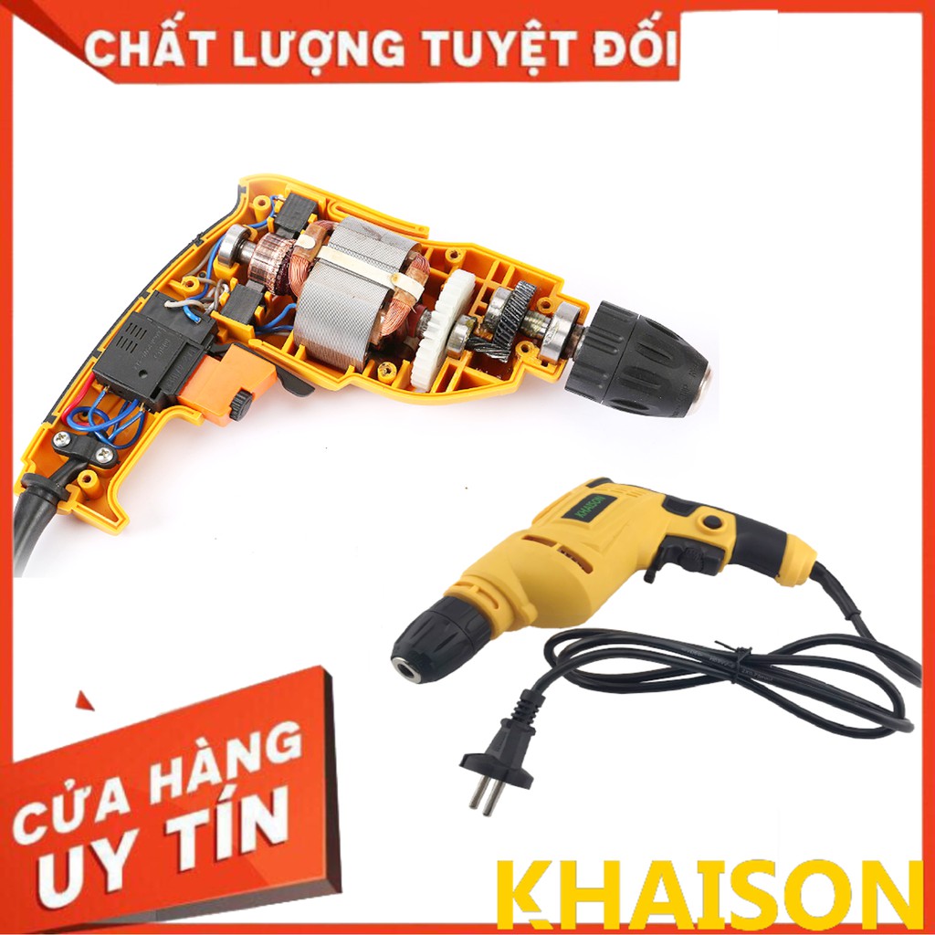 Máy khoan, máy bắt vít điện cầm tay KHAISON nhỏ gọn Tặng mũi khoan, mũi vít