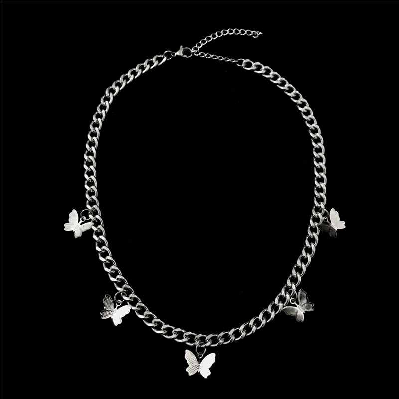 Dây Chuyền Thép Titan 22388 Mặt Hình Bướm Phong Cách Hàn Quốc Xinh Xắn Dễ Phối Đồ