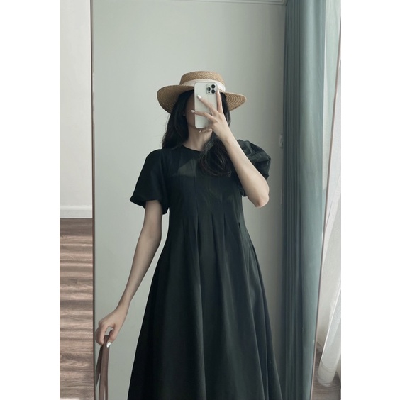 KHALI DRESS - Váy suông dài xếp li eo REGEN