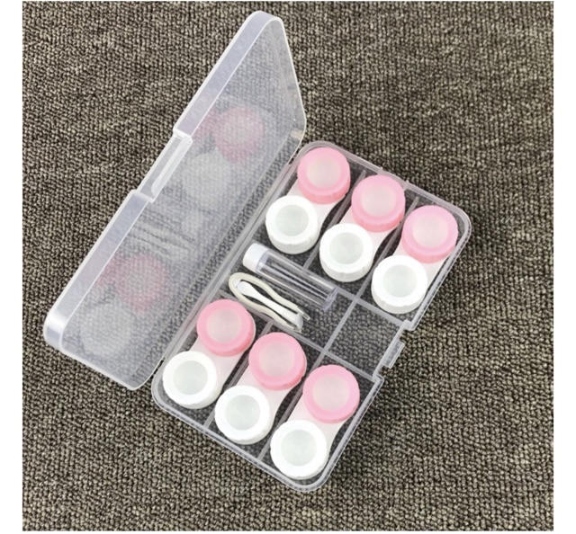 Khay 6 ô trắng hồng