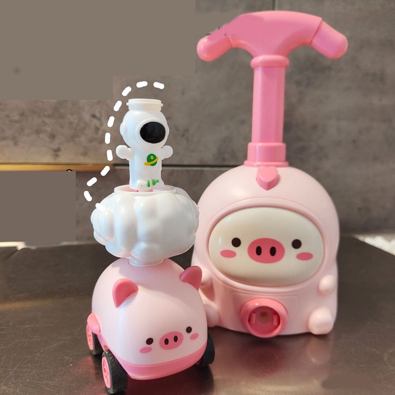 Xe ô tô đồ chơi bơm bóng bay trợ lực - Tặng phi hành gia bay + 6 bóng