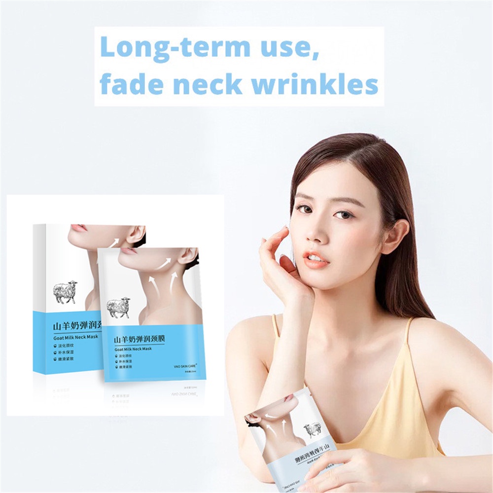 [Hàng mới về] Mặt nạ sữa dê Vno cấp ẩm làm mờ nếp nhăn vùng cổ nhanh chóng tiện lợi