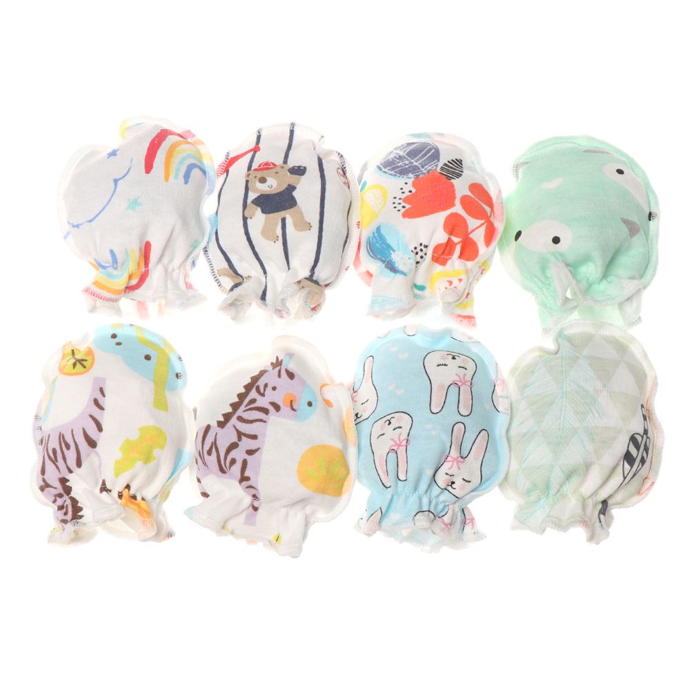 Set 1/5/10 đôi găng tay cotton mềm mại giữ ấm bảo vệ toàn diện chống trầy xước cho bé sơ sinh