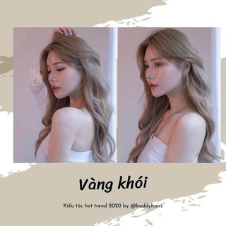 Thuốc nhuộm tóc màu Vàng khói cần dùng Thuốc tẩy tóc ❤️Freeship❤️ Combo thuốc nhuộm tóc tặng trợ nhuộm tóc buddyhairs
