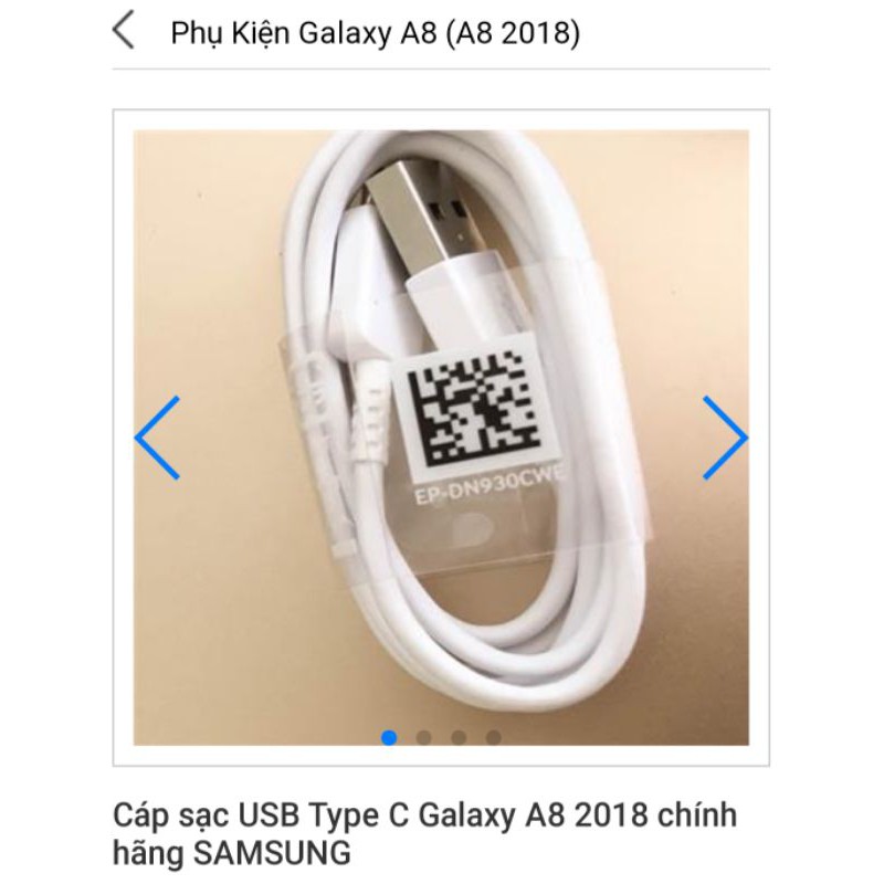 Cáp sạc USB Type C A8 2018 