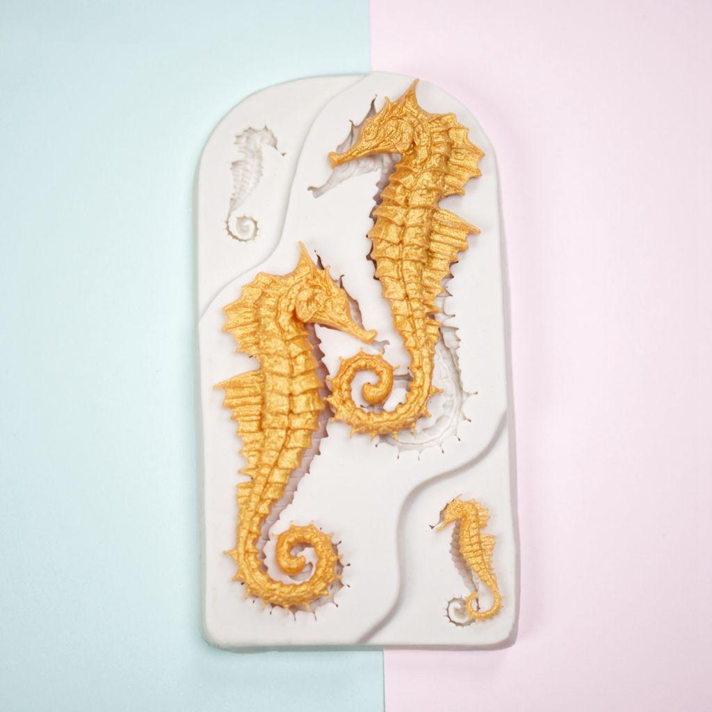 1 Khuôn Silicone Cấp Thực Phẩm An Toàn Thực Phẩm Hình Ngựa Biển Sáng Tạo