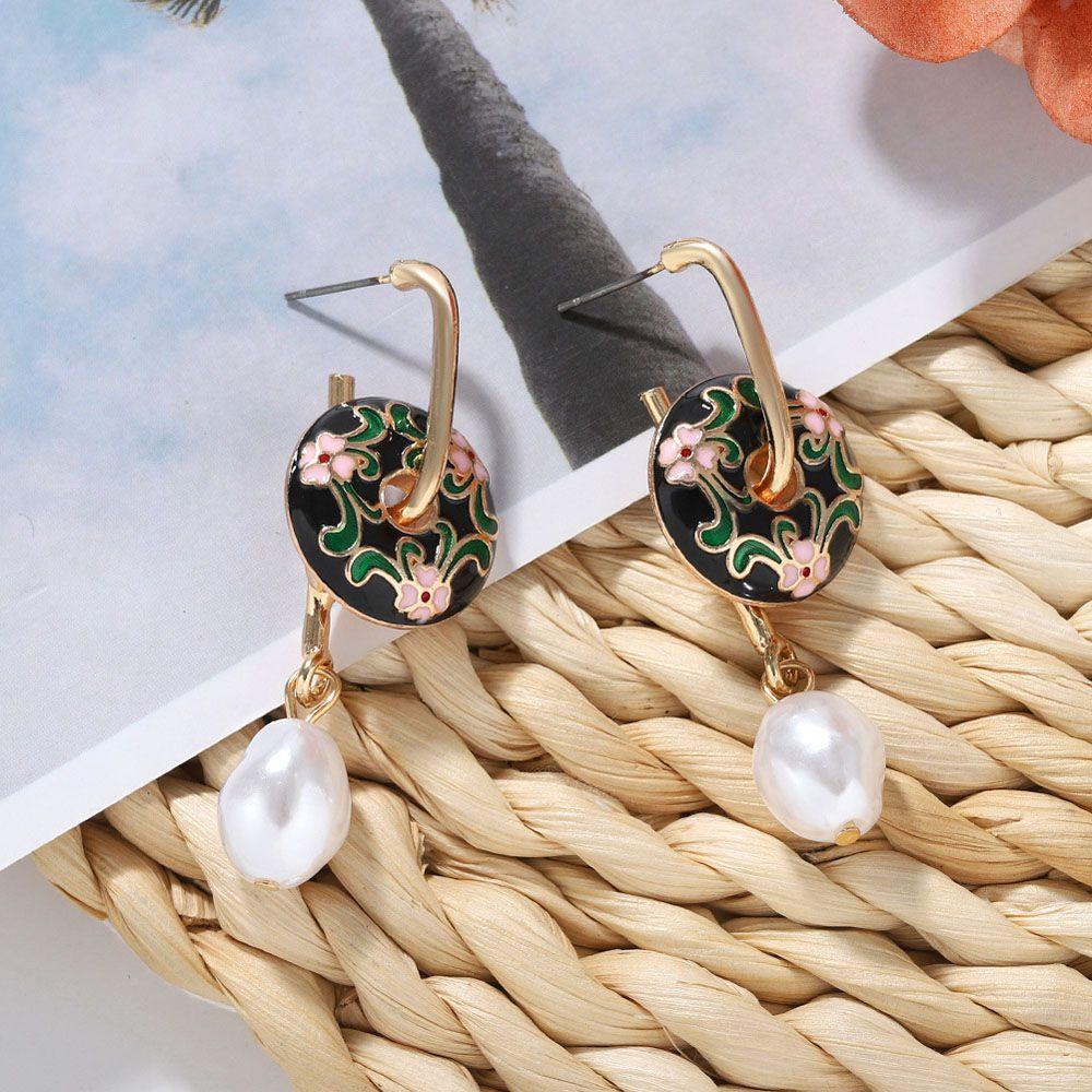 Bông Tai Tròn Đính Hoa Thanh Lịch Cho Nữ