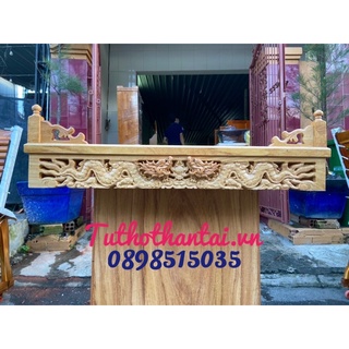 Bàn thờ treo tường Rồng ngang 80cm - Gỗ Gõ Đỏ