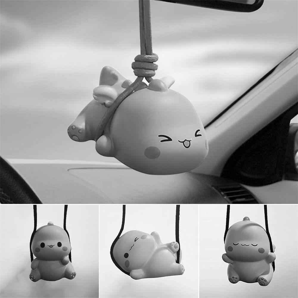 QUINTON Car Accessories Car Mirror Pendant Car Decorations Dinosaur Hanging Swing Car Hanging Pendant Dinosaur Car Pendant Kids Toy Car Ornaments Interior Accessories Animal Toy Rearview Mirror Car Hanging Ornament/Multicolor