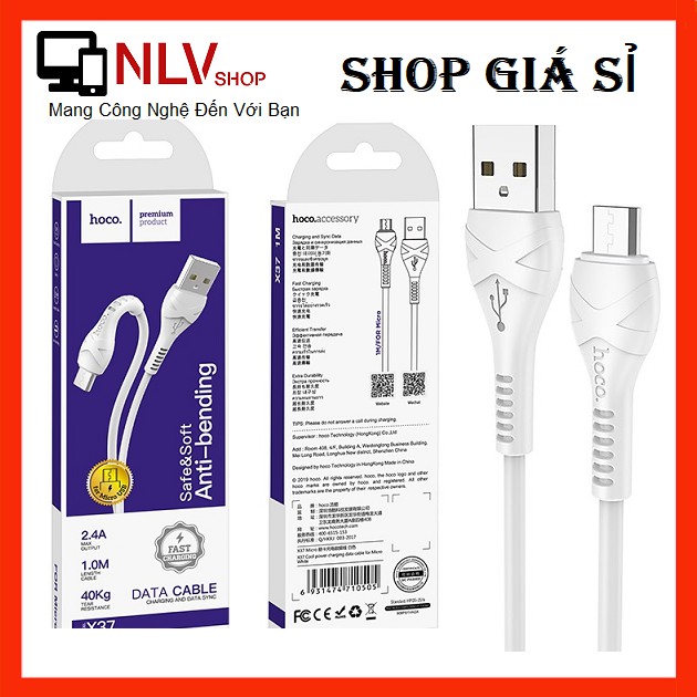 Cáp Sạc Nhanh X37/Micro 2.4A 1M Hàng Chuẩn