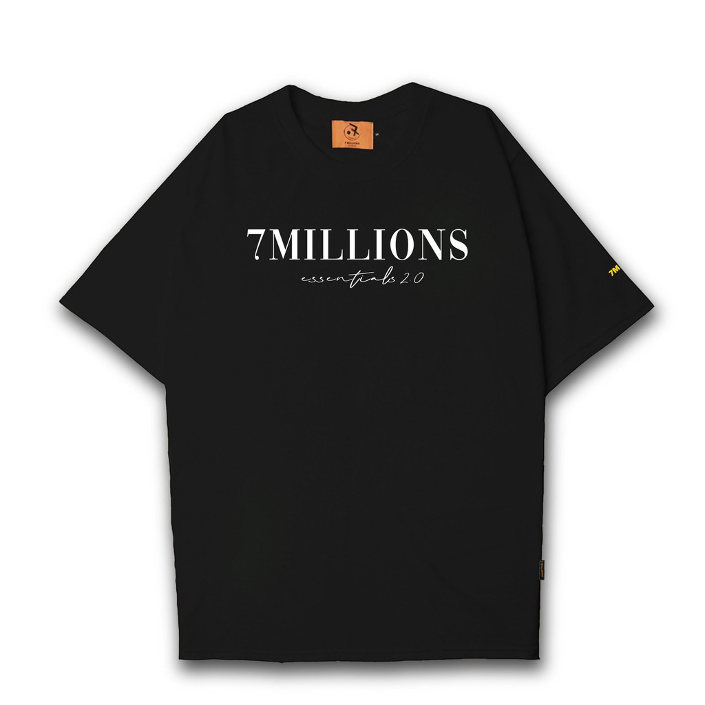 Áo Thun Unisex Cổ Tròn 7MILLIONS Basic 2.0 - Màu Đen - 100% Cotton 2 chiều - Form Oversize.