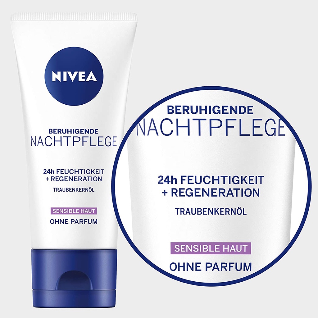 Kem dưỡng phục hồi da, tái tạo dưỡng da ban đêm NIVEA Night Care 24h Moisture giúp da tươi trẻ qua đêm