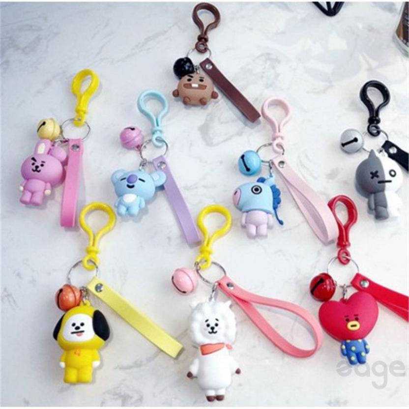 Zage Móc Khóa Nhựa 3D BTS21 BTS Kèm Nhỏ Chuông