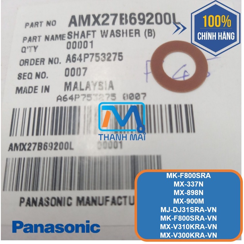 Vòng đệm Nồi Cơm Điện Panasonic model MK-F800SRA