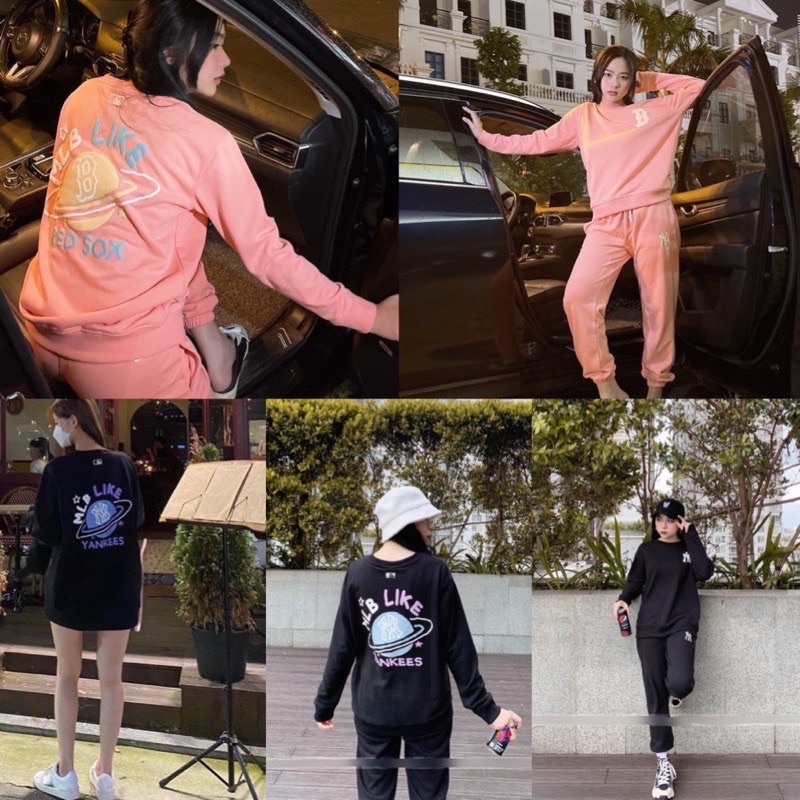 (ảnh thật form unisex) áo phông tay dài m/lb monogram hai màu hàng chuẩn