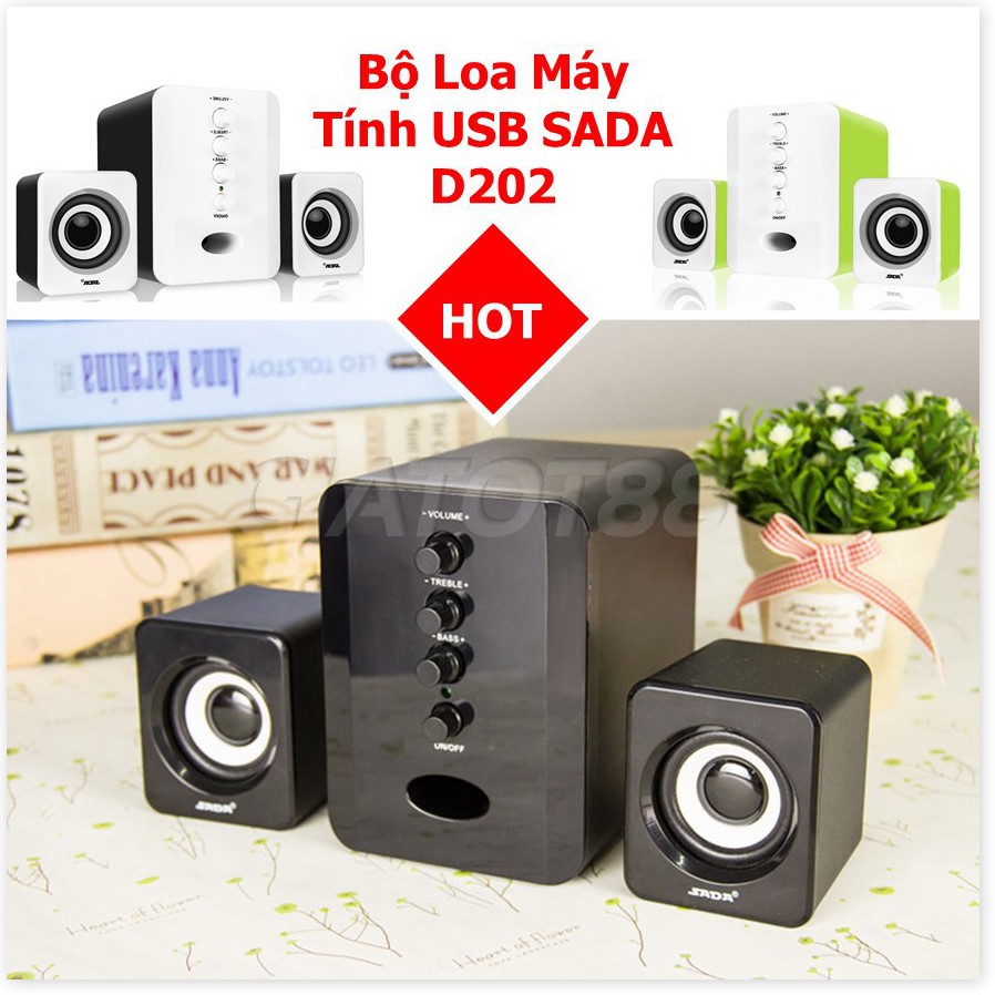 Loa Máy Tính SADA D202 Bộ 3 Loa Vi Tính USB Nghe Nhạc Siêu Hay Âm Thanh Super Bass - XSmart