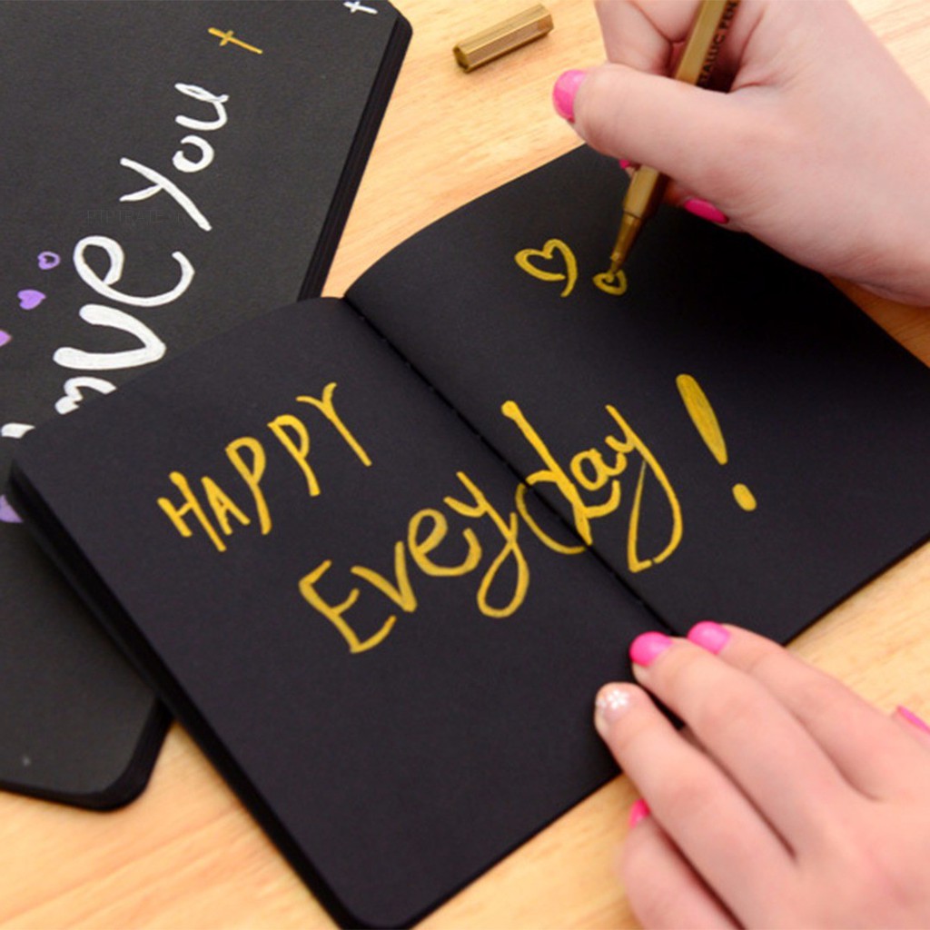 PTPTRATE ★New 56K Notepad Diary Notebook Drawing Blank Black Sketch Painting Sketchbook