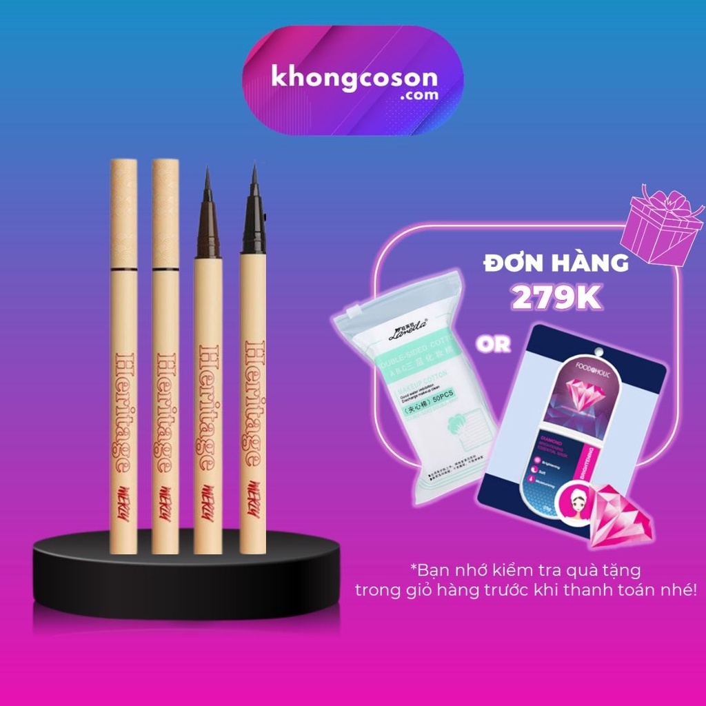 Bút Kẻ Mắt Nước Merzy Chống Trôi Không Lem Merzy The Heritage Pen Eyeliner 0.5g - Khongcoson