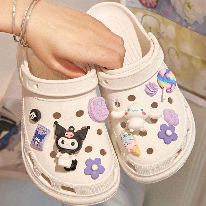 [MEET] Phụ Kiện Khóa Cài Giày Crocs DIY Hình Hoa Hoạt Hình Trang Trí Hoa croc Jobz charm-Sanrio