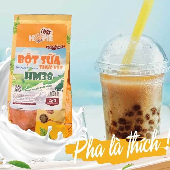 Bột sữa bột kem béo Home Mix (HM38) Bịch 1kg  Bột béo, pha trà sữa, bột trà sữa, làm trà sữa tự pha ngon hơn Bone, MT35