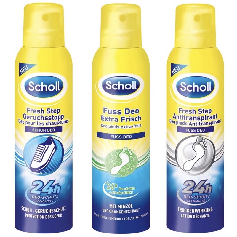 Xịt khử mùi hôi chân &amp; giày dép Scholl Fuss 150ml, ngăn mồ hôi chân - Gemizy Shop