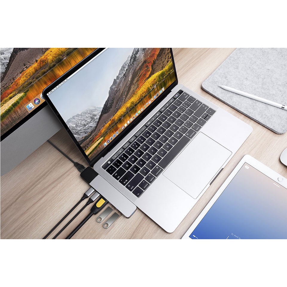 Cổng chuyển HyperDrive Net 6-in-2 USB-C Hub - GN28N - Hàng Chính Hãng