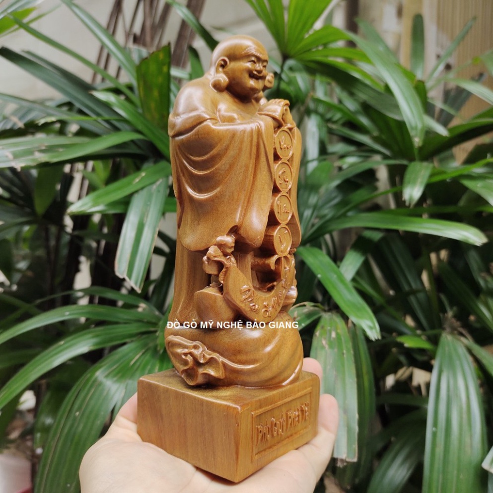 Tượng phật di lặc nhị phúc bằng gỗ