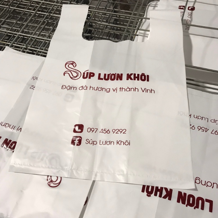 Combo in túi nilon 2 quai siêu thị hàng dày đẹp chất liệu HD 10kg - free thiết kế theo yêu cầu