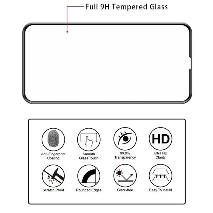 MIẾNG DÁN CƯỜNG LỰC IPHONE X - XS 5D FULL HÀNG CHUẨN