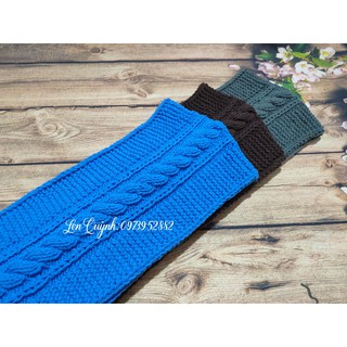 Khăn len đan tay - kiểu vặn thừng cách điệu