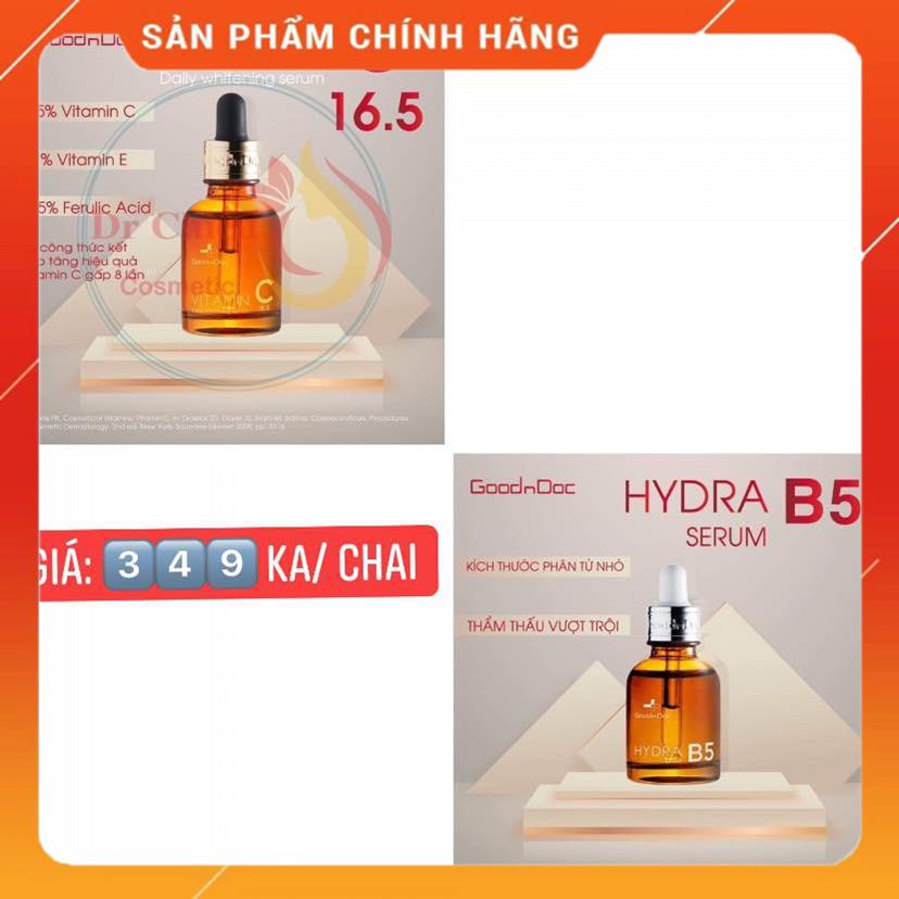 Serum dưỡng ẩm phục hồi da và trắng sáng da, giảm thâm nám goodndoc - goodndoc hydra b5 và goodndoc vitamin m82