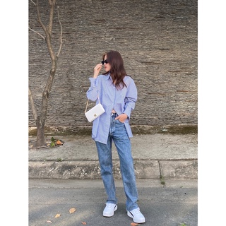 TheBlueTshirt - Áo Sơ Mi Phom Rộng Nữ - Oversized Patch Shirt